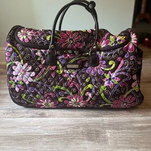 Vera Bradley purple punch rolling duffel